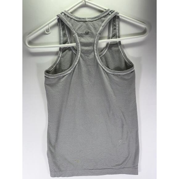 Lululemon Swiftly Tech Racerback 2.0 Tempo Stripe White Black Sz 4 - Picture 4 of 4